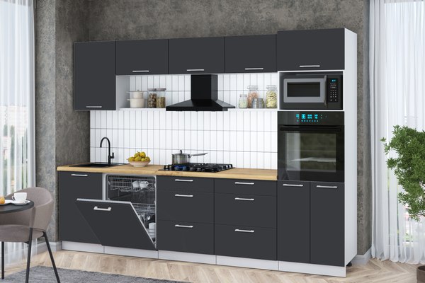 Кухонный гарнитур Интерлиния Мила Gloss 2.9-ПМ1