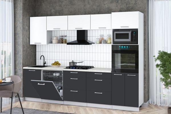 Кухонный гарнитур Интерлиния Мила Gloss 2.9-ПМ1