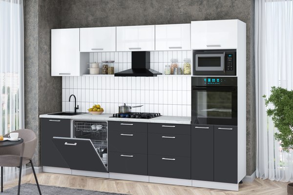 Кухонный гарнитур Интерлиния Мила Gloss 2.9-ПМ1