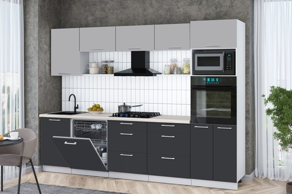 Кухонный гарнитур Интерлиния Мила Gloss 2.9-ПМ1