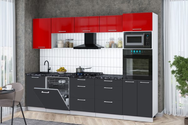 Кухонный гарнитур Интерлиния Мила Gloss 2.9-ПМ1