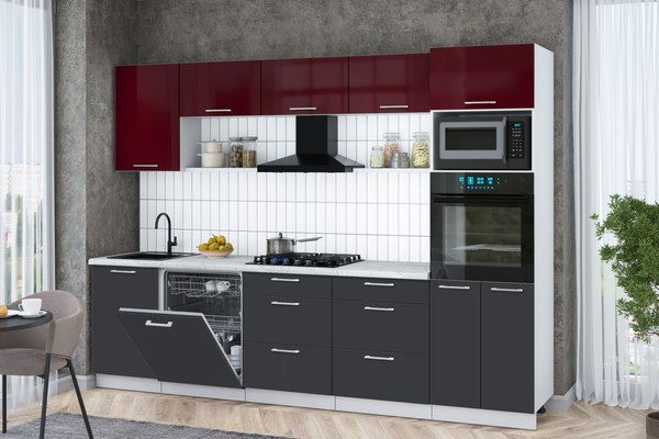 Кухонный гарнитур Интерлиния Мила Gloss 2.9-ПМ1