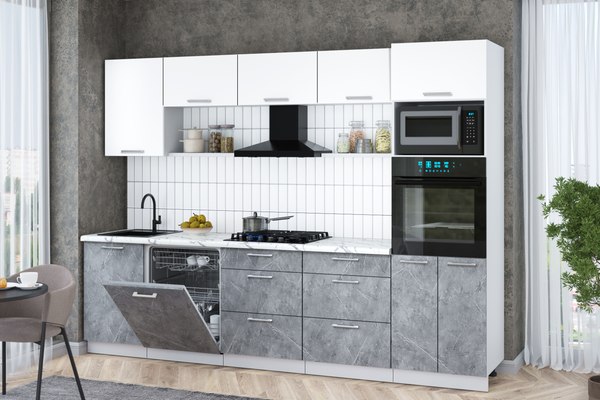 Кухонный гарнитур Интерлиния Мила Gloss 2.9-ПМ1