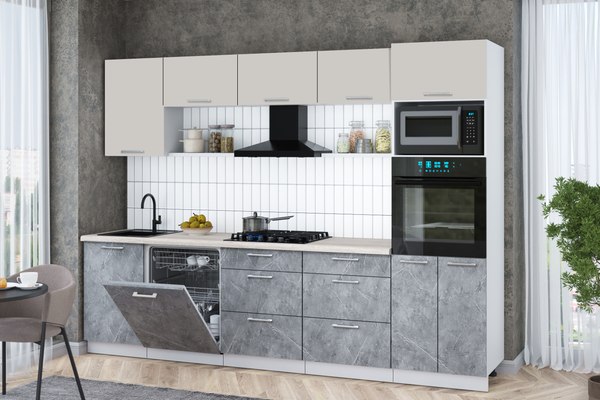 Кухонный гарнитур Интерлиния Мила Gloss 2.9-ПМ1