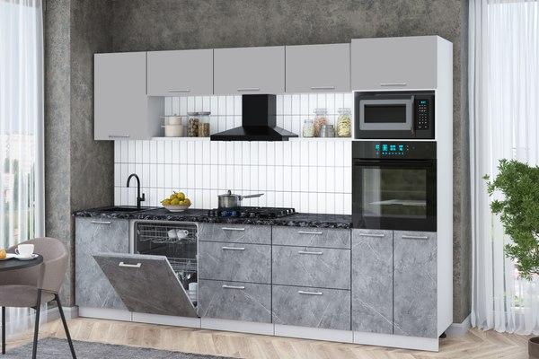 Кухонный гарнитур Интерлиния Мила Gloss 2.9-ПМ1