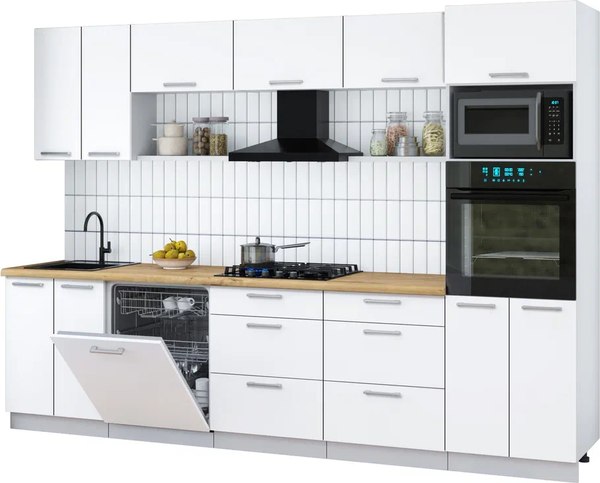 Кухонный гарнитур Интерлиния Мила Gloss 3.0-ПМ1 - фото