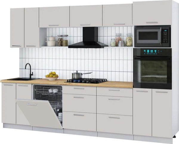 Кухонный гарнитур Интерлиния Мила Gloss 3.0-ПМ1 - фото