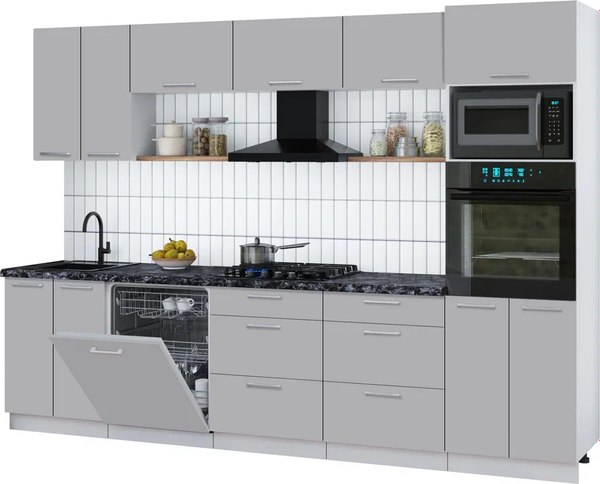 Кухонный гарнитур Интерлиния Мила Gloss 3.0-ПМ1 - фото