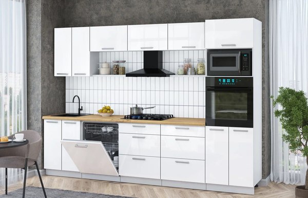 Кухонный гарнитур Интерлиния Мила Gloss 3.0-ПМ1