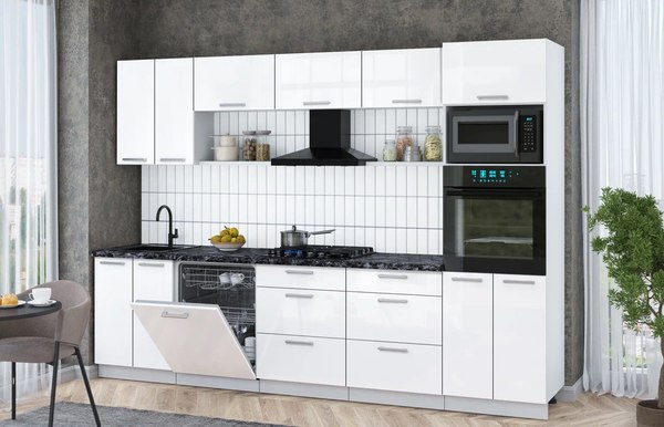 Кухонный гарнитур Интерлиния Мила Gloss 3.0-ПМ1