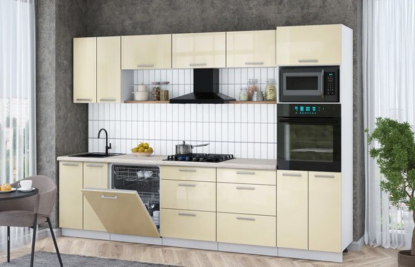 Кухонный гарнитур Интерлиния Мила Gloss 3.0-ПМ1