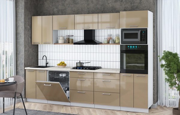 Кухонный гарнитур Интерлиния Мила Gloss 3.0-ПМ1