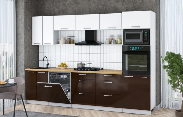 Кухонный гарнитур Интерлиния Мила Gloss 3.0-ПМ1