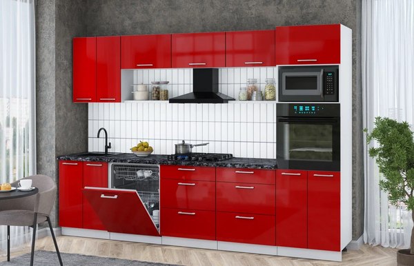 Кухонный гарнитур Интерлиния Мила Gloss 3.0-ПМ1