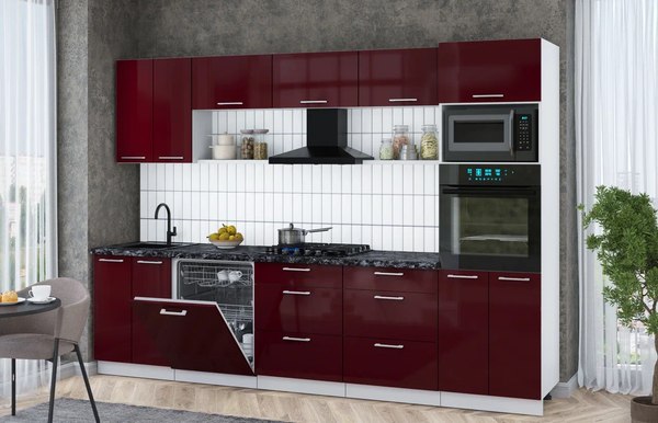 Кухонный гарнитур Интерлиния Мила Gloss 3.0-ПМ1