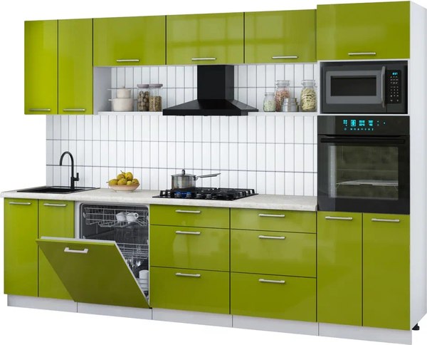 Кухонный гарнитур Интерлиния Мила Gloss 3.0-ПМ1 - фото