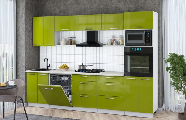 Кухонный гарнитур Интерлиния Мила Gloss 3.0-ПМ1