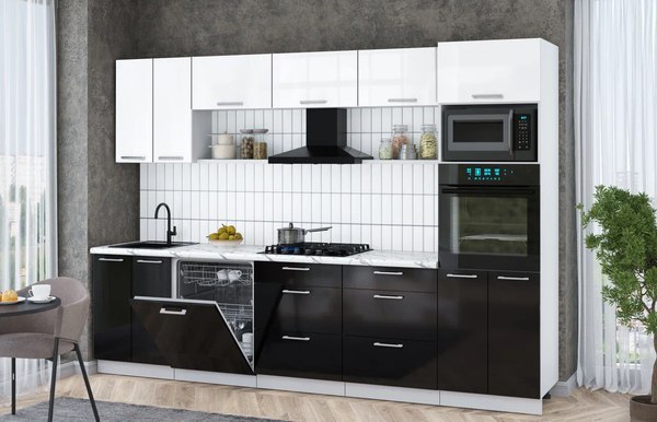 Кухонный гарнитур Интерлиния Мила Gloss 3.0-ПМ1