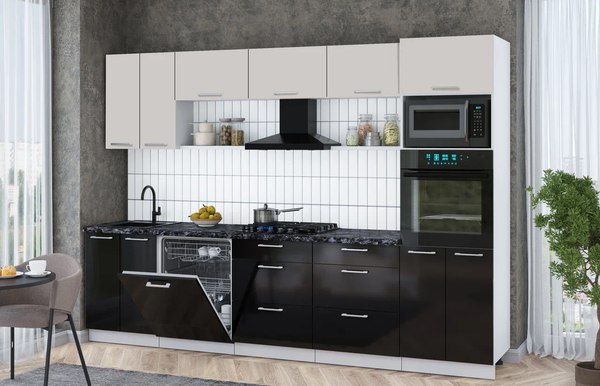 Кухонный гарнитур Интерлиния Мила Gloss 3.0-ПМ1