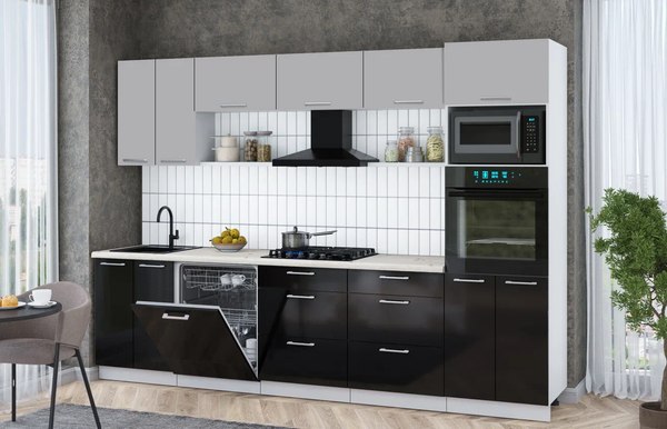 Кухонный гарнитур Интерлиния Мила Gloss 3.0-ПМ1