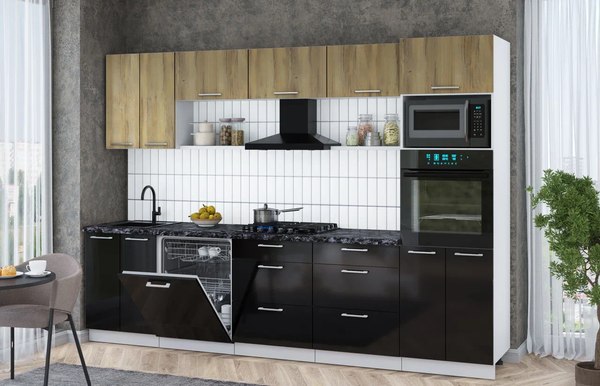 Кухонный гарнитур Интерлиния Мила Gloss 3.0-ПМ1