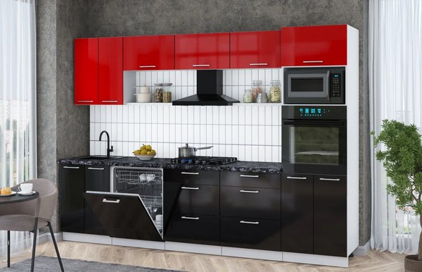 Кухонный гарнитур Интерлиния Мила Gloss 3.0-ПМ1