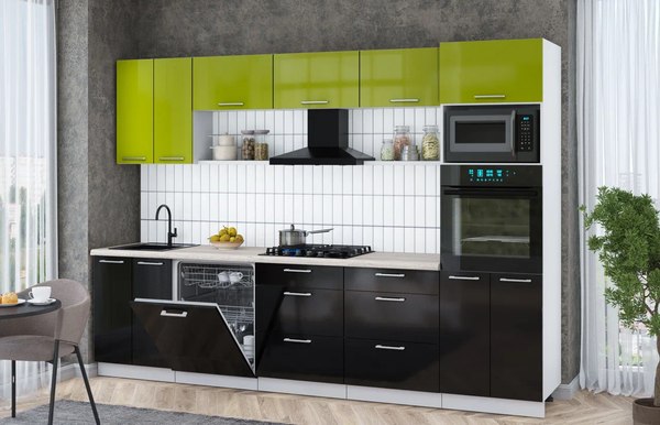 Кухонный гарнитур Интерлиния Мила Gloss 3.0-ПМ1