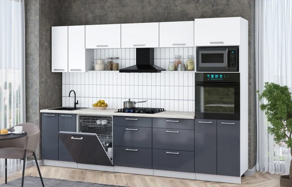 Кухонный гарнитур Интерлиния Мила Gloss 3.0-ПМ1