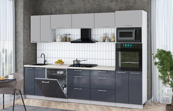 Кухонный гарнитур Интерлиния Мила Gloss 3.0-ПМ1