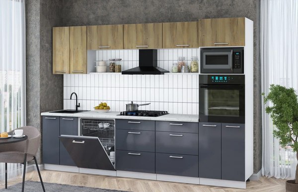 Кухонный гарнитур Интерлиния Мила Gloss 3.0-ПМ1