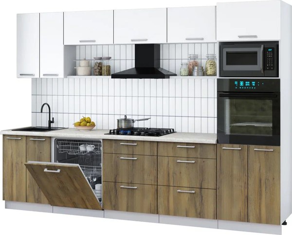 Кухонный гарнитур Интерлиния Мила Gloss 3.0-ПМ1 - фото