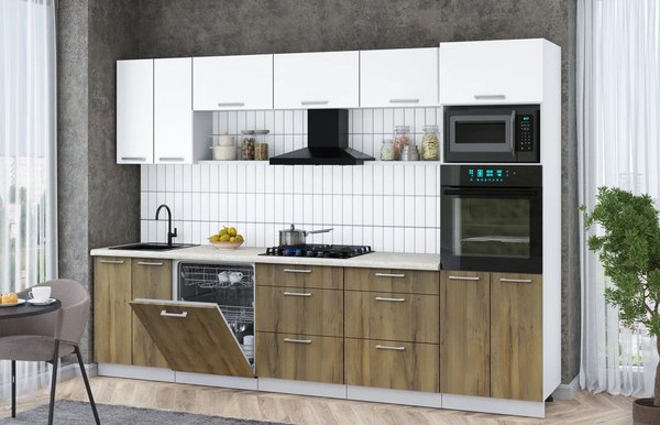 Кухонный гарнитур Интерлиния Мила Gloss 3.0-ПМ1