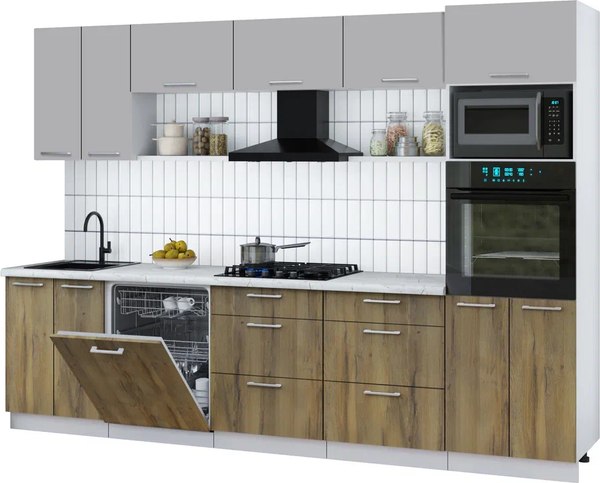 Кухонный гарнитур Интерлиния Мила Gloss 3.0-ПМ1 - фото