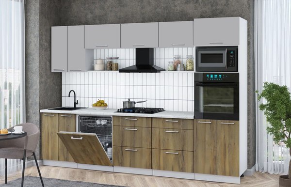 Кухонный гарнитур Интерлиния Мила Gloss 3.0-ПМ1