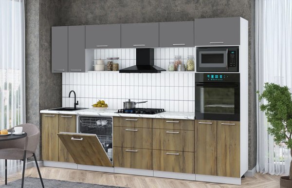 Кухонный гарнитур Интерлиния Мила Gloss 3.0-ПМ1