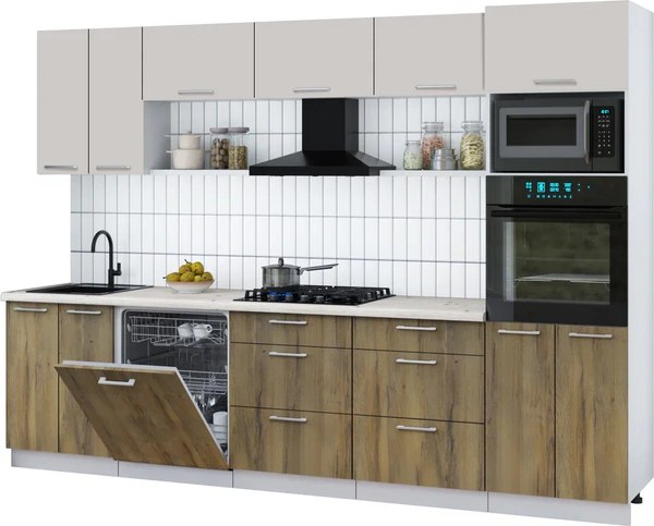 Кухонный гарнитур Интерлиния Мила Gloss 3.0-ПМ1 - фото