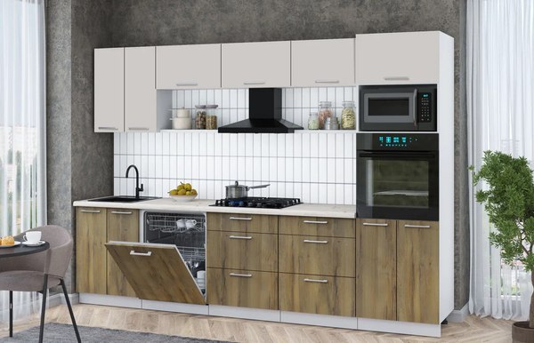 Кухонный гарнитур Интерлиния Мила Gloss 3.0-ПМ1