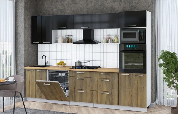 Кухонный гарнитур Интерлиния Мила Gloss 3.0-ПМ1