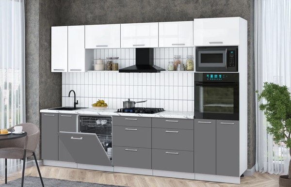 Кухонный гарнитур Интерлиния Мила Gloss 3.0-ПМ1