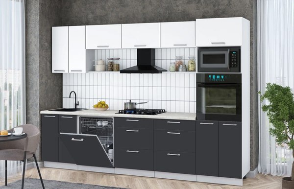 Кухонный гарнитур Интерлиния Мила Gloss 3.0-ПМ1