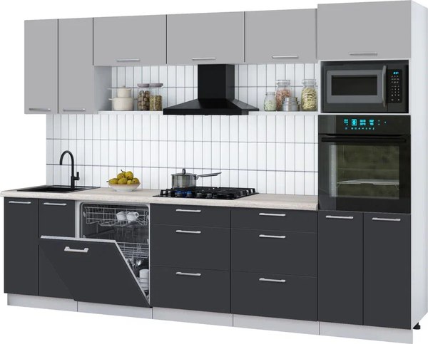Кухонный гарнитур Интерлиния Мила Gloss 3.0-ПМ1 - фото