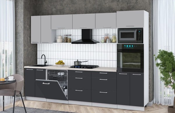 Кухонный гарнитур Интерлиния Мила Gloss 3.0-ПМ1