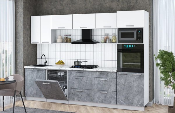 Кухонный гарнитур Интерлиния Мила Gloss 3.0-ПМ1