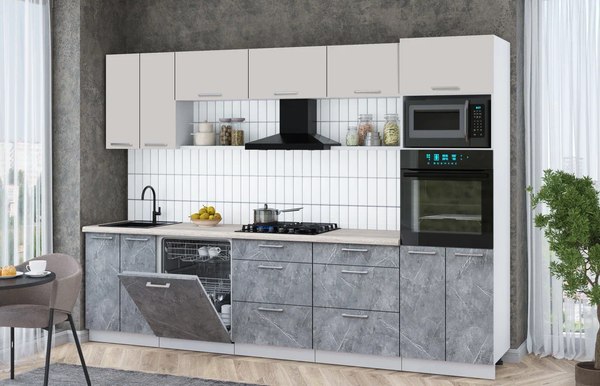 Кухонный гарнитур Интерлиния Мила Gloss 3.0-ПМ1