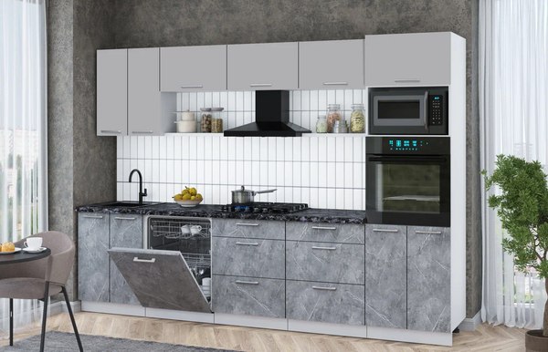 Кухонный гарнитур Интерлиния Мила Gloss 3.0-ПМ1