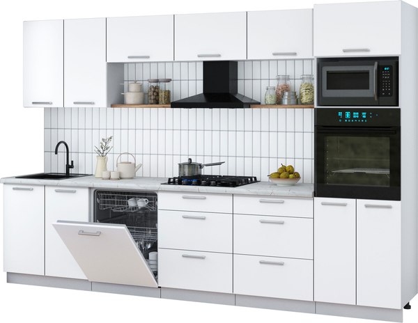 Кухонный гарнитур Интерлиния Мила Gloss 3.2-ПМ1 - фото