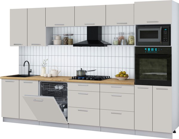 Кухонный гарнитур Интерлиния Мила Gloss 3.2-ПМ1 - фото