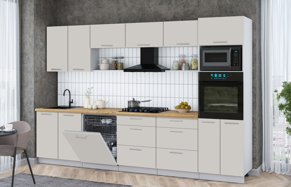 Кухонный гарнитур Интерлиния Мила Gloss 3.2-ПМ1