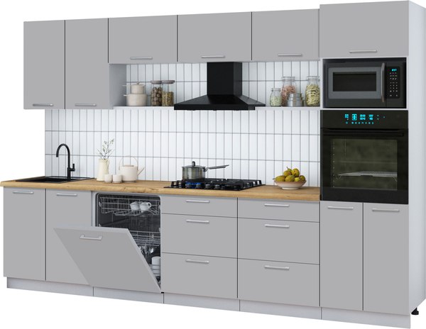 Кухонный гарнитур Интерлиния Мила Gloss 3.2-ПМ1 - фото