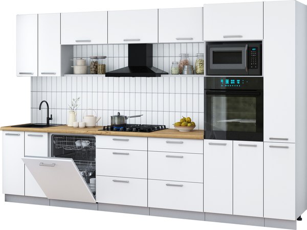Кухонный гарнитур Интерлиния Мила Gloss 3.3-ПМ1 - фото